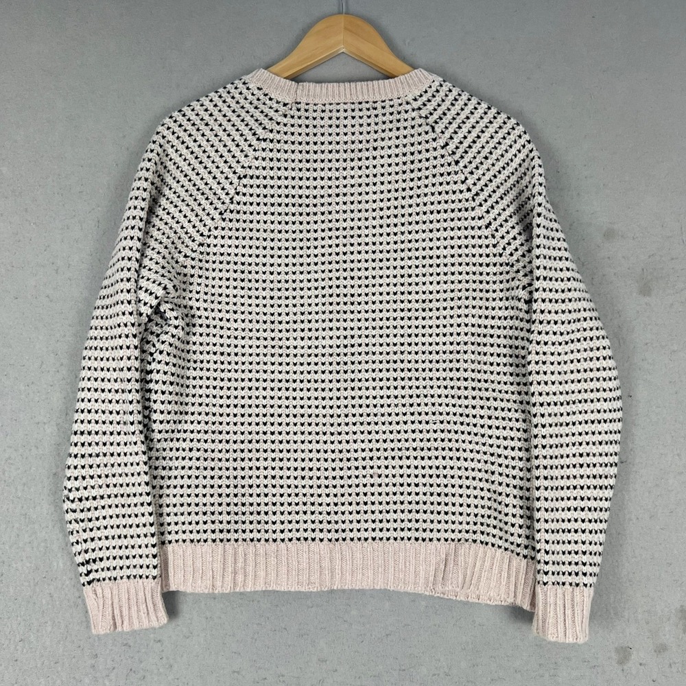 Banana Republic Womens M Cotton Wool Blend Textured Crewneck Sweater Light Pink - Picture 2 of 7